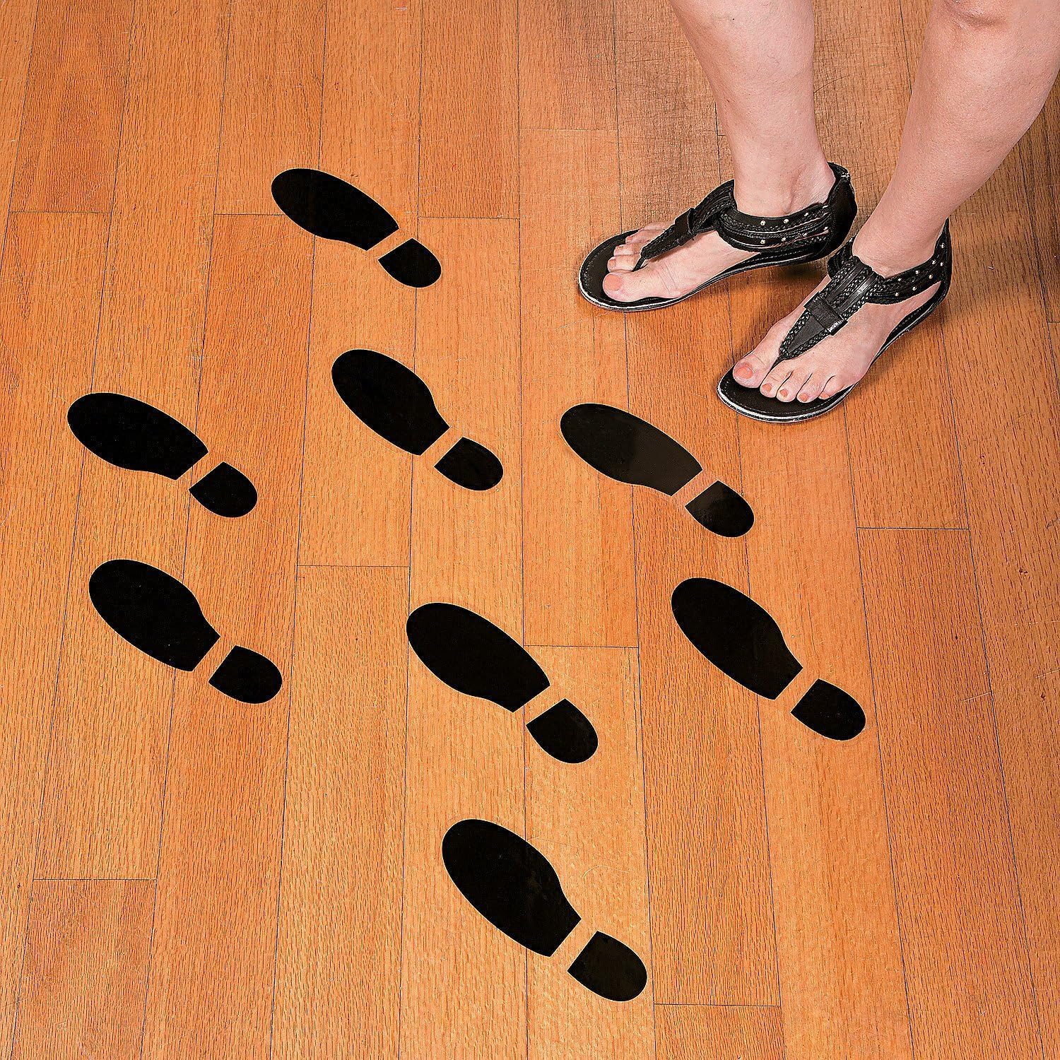 20 Pairs 40 Prints Black Shoes Footprint Stickers PVC Footprint Decals for Of…