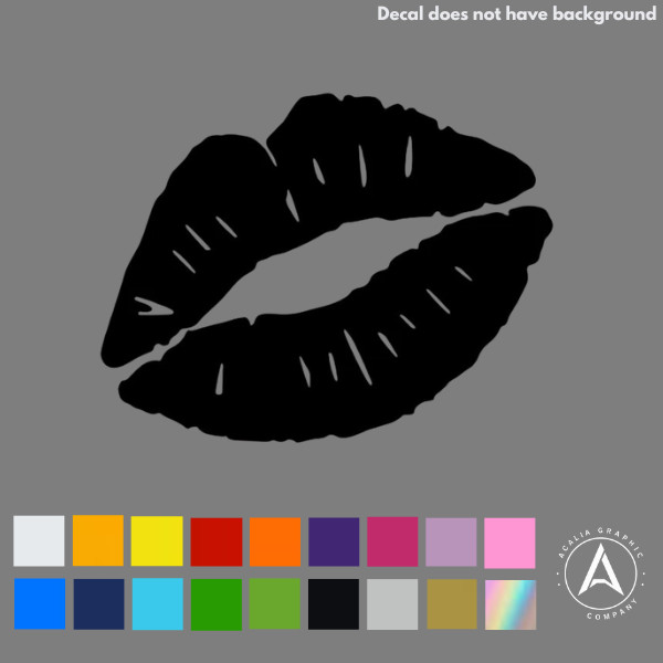 Kiss Lips Mark Vinyl Sticker Die-cut Car Decal Sexy (Color & Size to Choose)