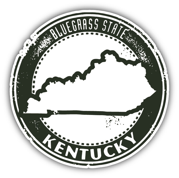 Kentucky USA State Grunge Map Stamp Car Bumper Sticker Decal