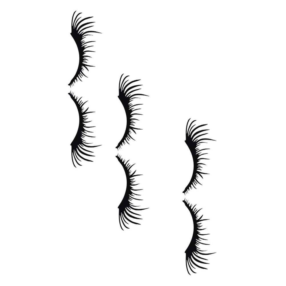 3 Pairs Car Eye Lashes for Headlights Black Eyelash Shape Lasting