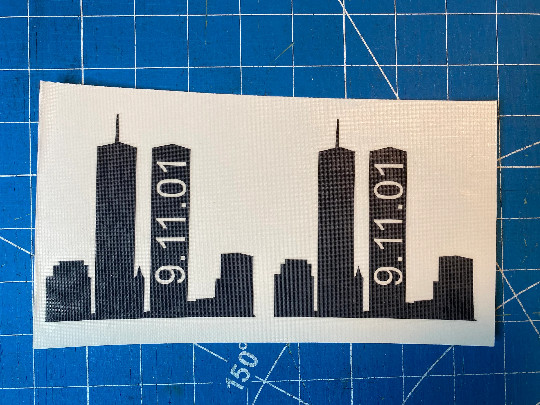 9/11/01 Memorial Vinyl Adhesive Decal – 30+ Colors