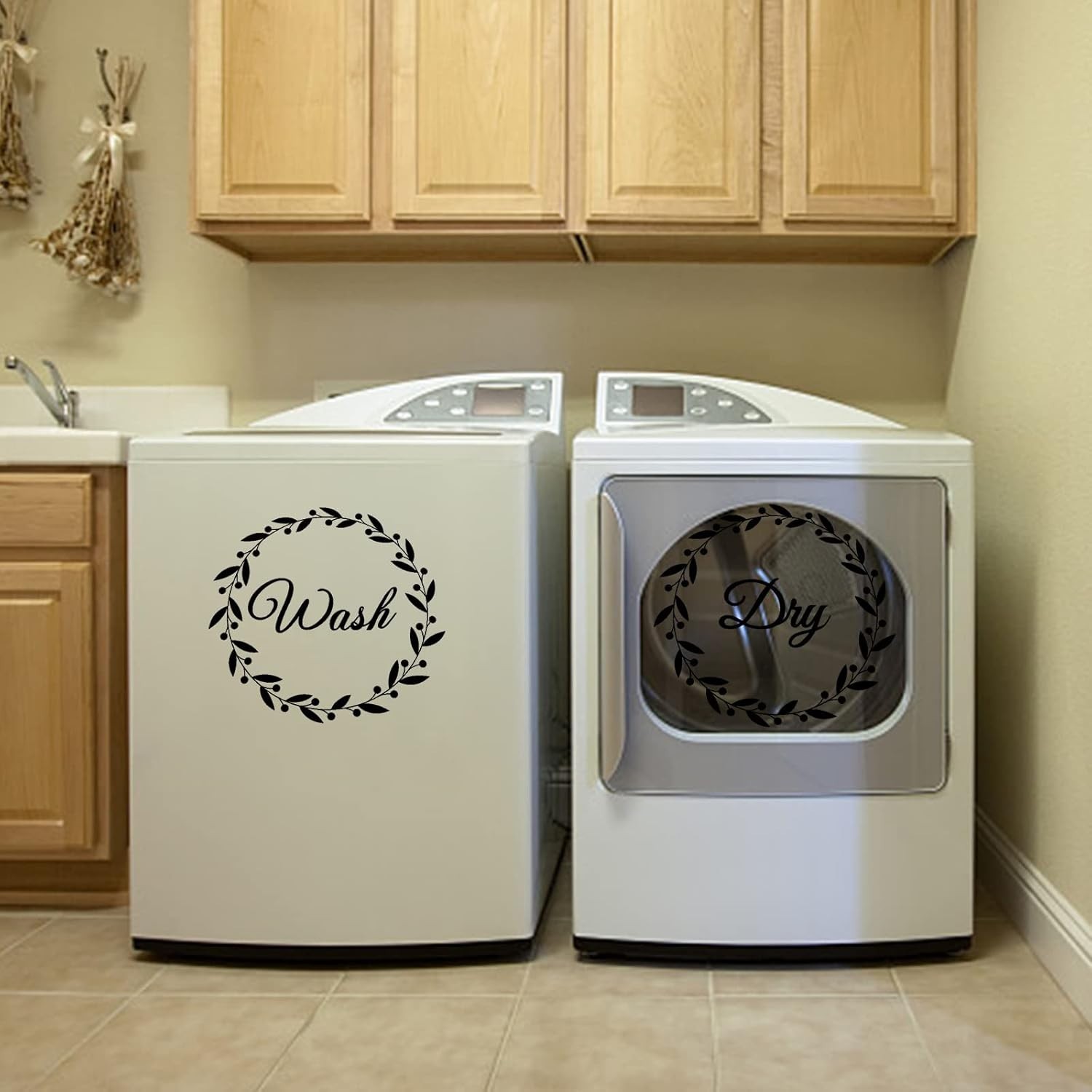 Laundry Room Decals Washer and Dryer Decals Wash Dry Wall Stickers Decor Viny…