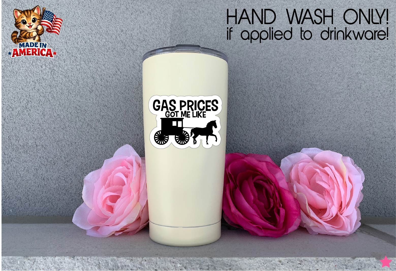Gas Prices Got Me Like Amish Decal Sticker High Inflation Buggy Anti MAGA Trump