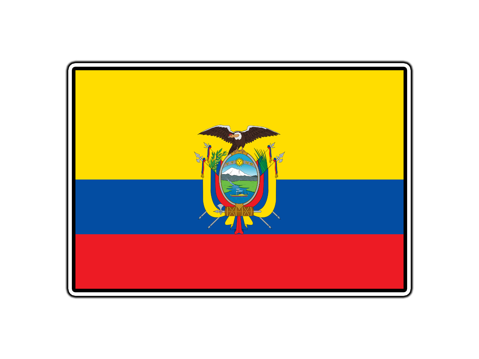 Ecuador Flag World Country Sticker Waterproof Vinyl Decal Die-Cut Car Laptop