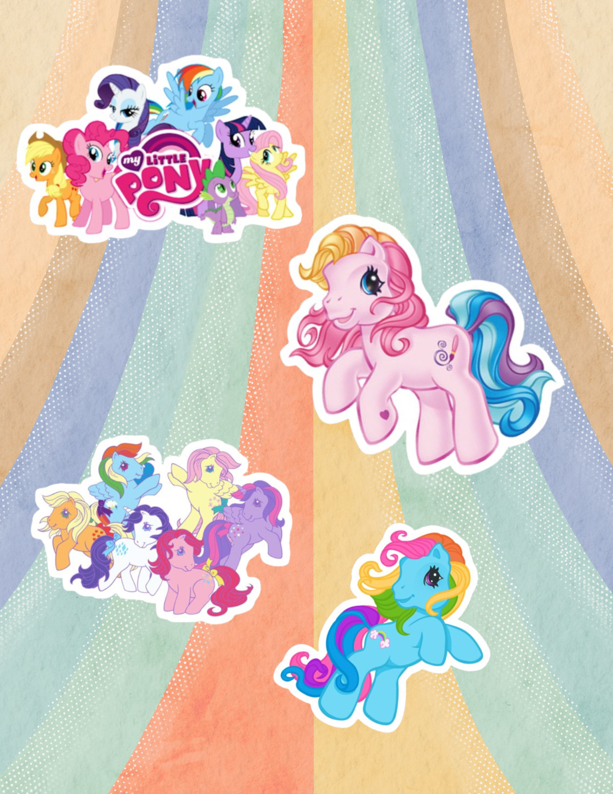 My Little Pony 80's toy 4pc Sticker Pack