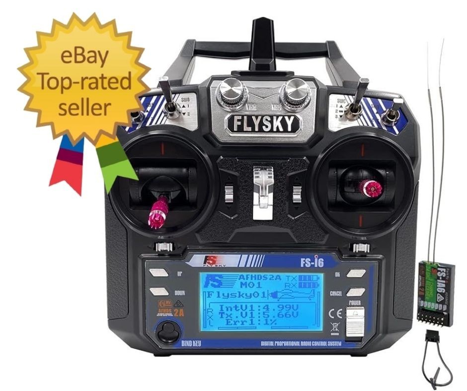 Flysky FS-i6 RC Transmitter and Receiver FS-iA6 6 Channels 2.4GHz AFHDS…