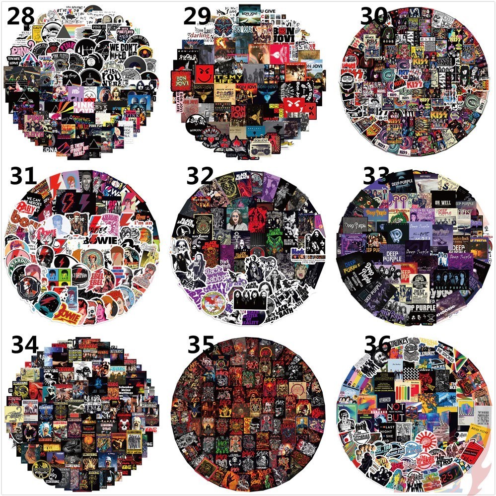 100 Mixed Music Band Rock and Roll Sticker Packs