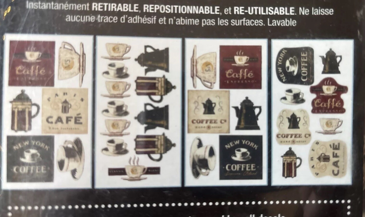 COFFEE HOUSE wall stickers 31 decals pots cups signs kitchen room decor