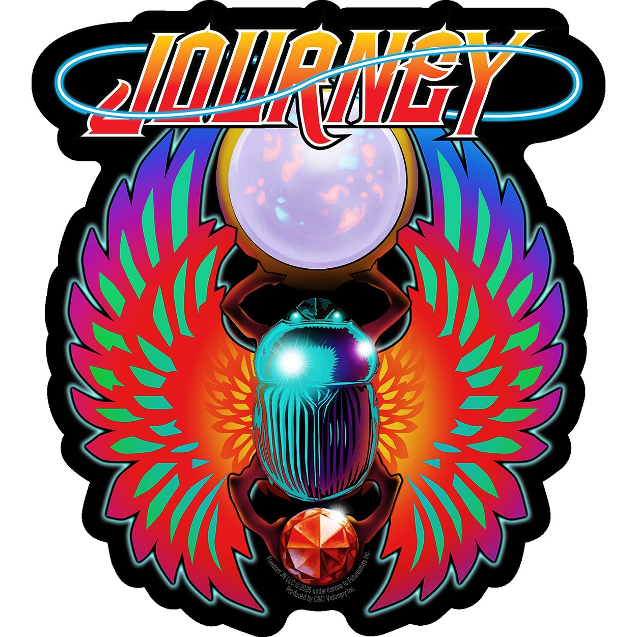 Sticker Journey Winged Scarab 1980s Cosmic Classic Rock Music Band Retro 5.3"