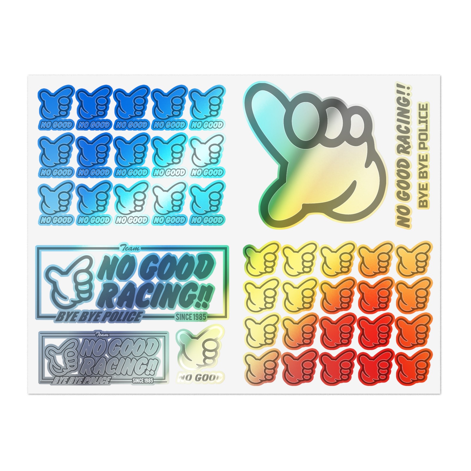 NO GOOD RACING Kanjozoku Kanjo Sticker Decal HOLOGRAPHIC Variety Pack