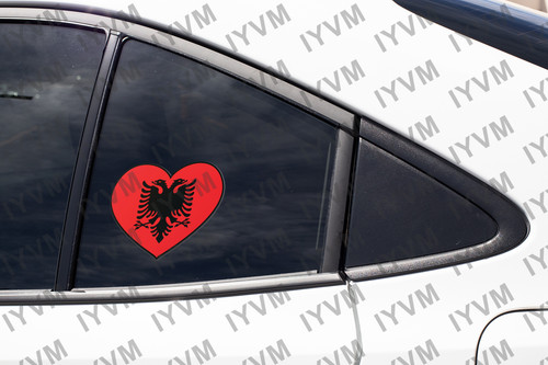 Albania Flag Heart Sticker Decal