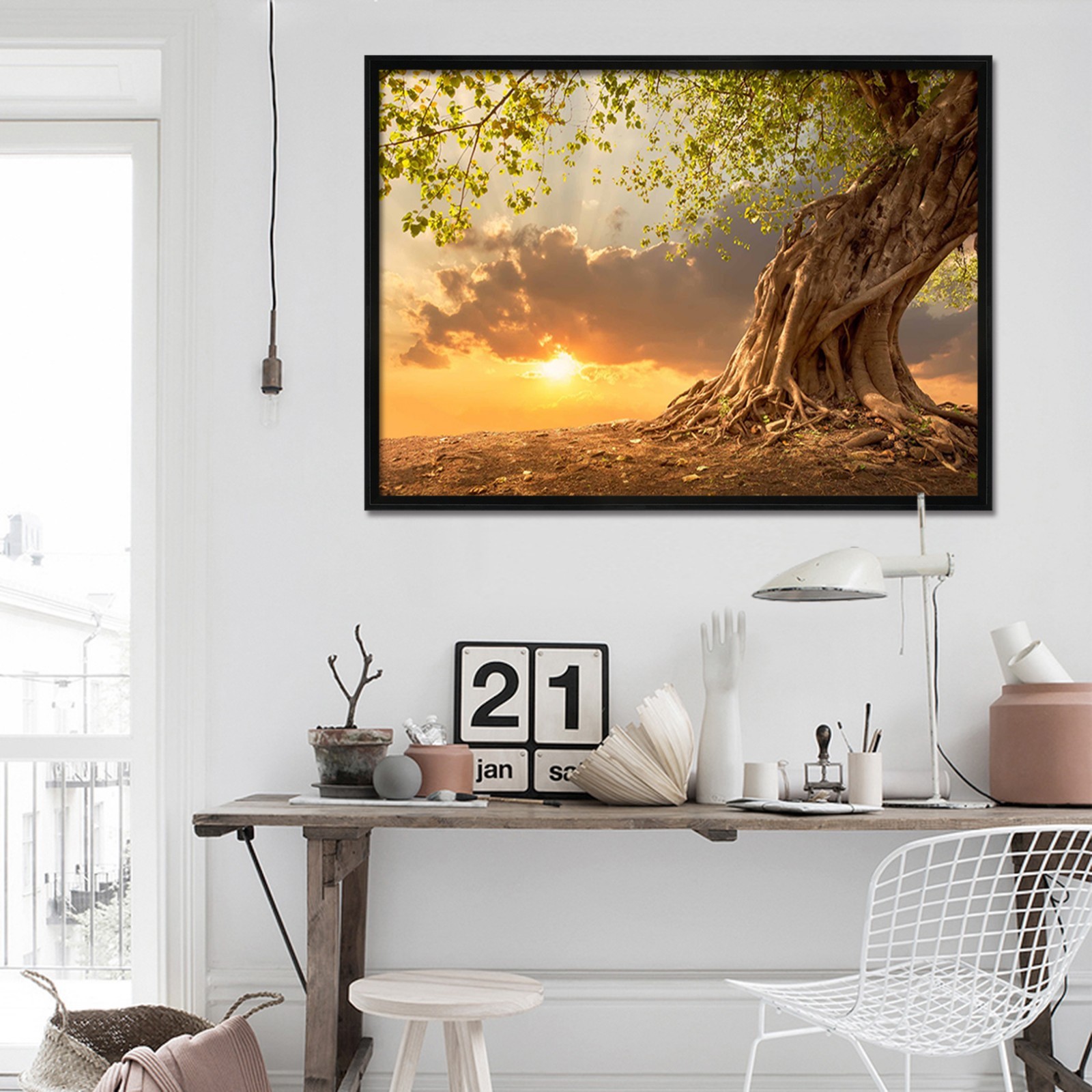 3D Dusk Tree 676 Fake Framed Poster Home Decor Print Painting Unique Art Summer