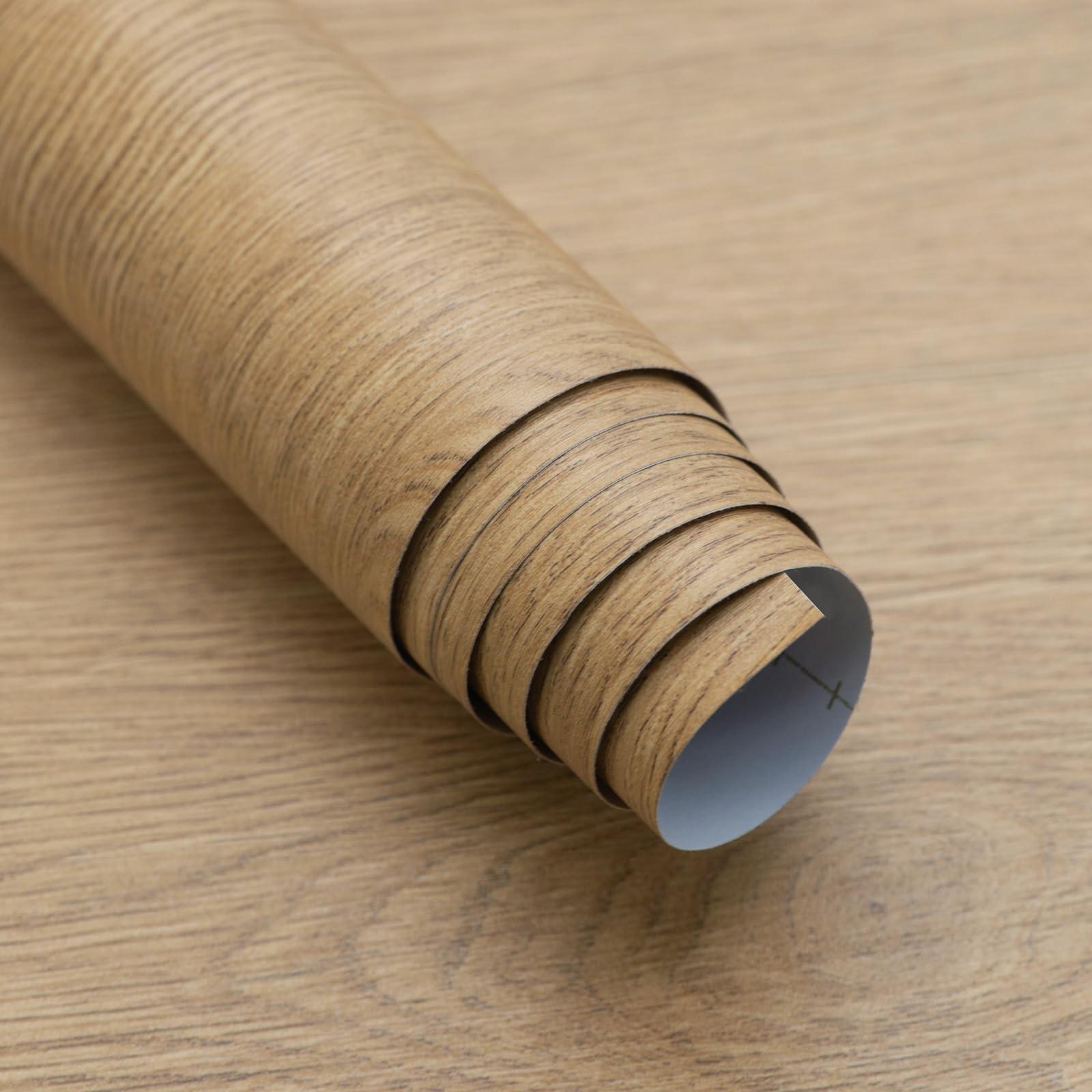 15.74“x354” Extra Thick Natural Wood Textured Wallpaper Stick and Pe