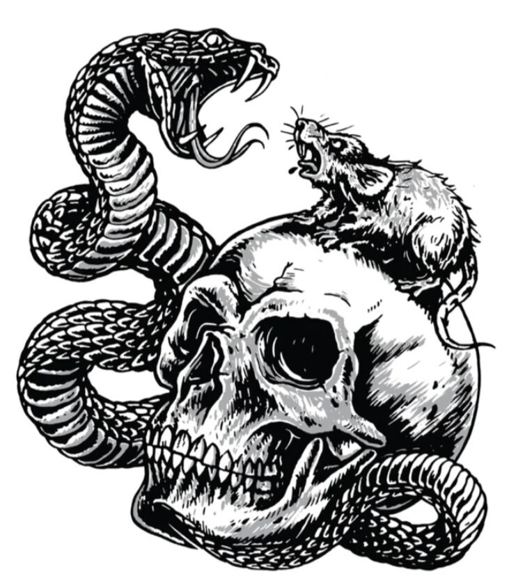 NEW LETHAL THREAT TRUST NO ONE SKULL SNAKE MINI DECAL STICKER 2.75"x3" RC00209
