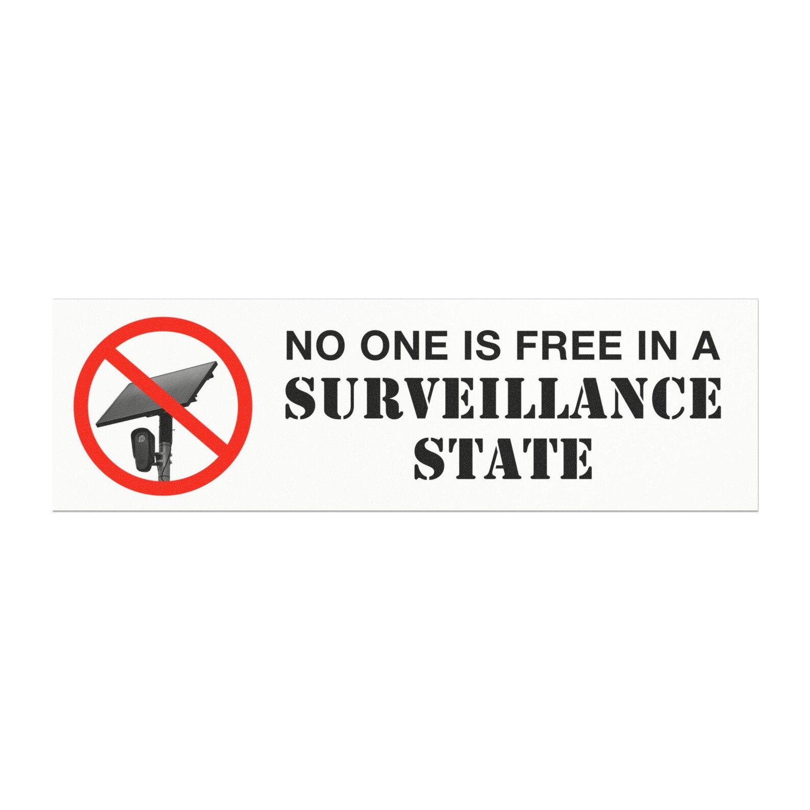 No One Is Free in Surveillance State Bumper Sticker / Magnet – Anti-Flock Camera