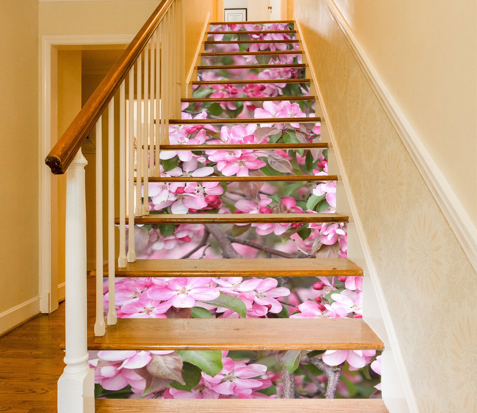 3D Peach Blossom ZHU950 Stairs Risers Decoration Photo Mural Vinyl Wallpaper Amy