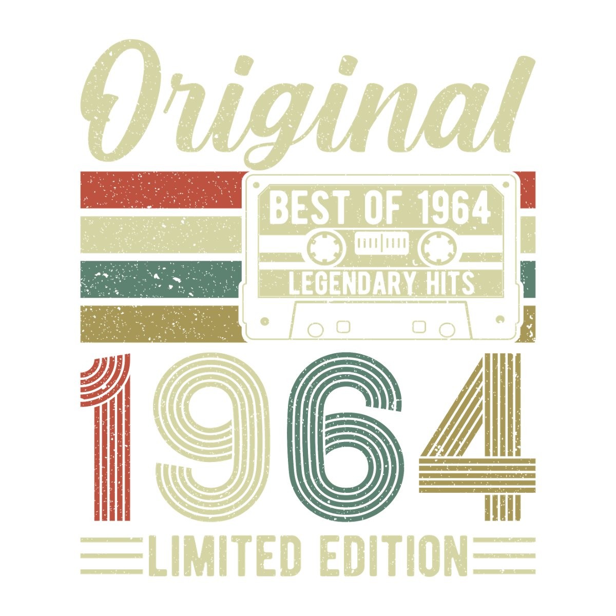 1964 Retro Legend Classic 60th Birthday Gift Sticker, max. 4 x 4"