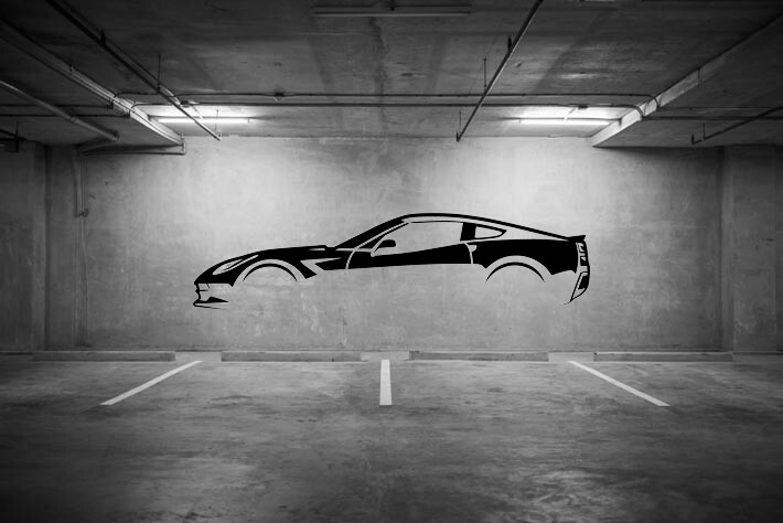 Silhoutte of a C7 Corvette Garage Wall Decals