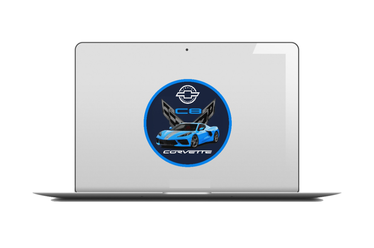 Car Classics "Corvette C8" – 4" Handcrafted Vinyl Decal Cooler Vehicle Laptop 26