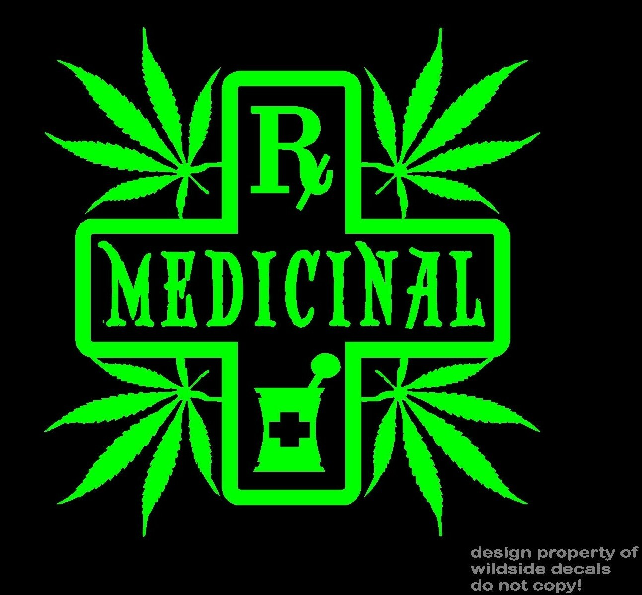 Medicinal Marijuana Decal storefront vinyl car sticker cannabis medical pot