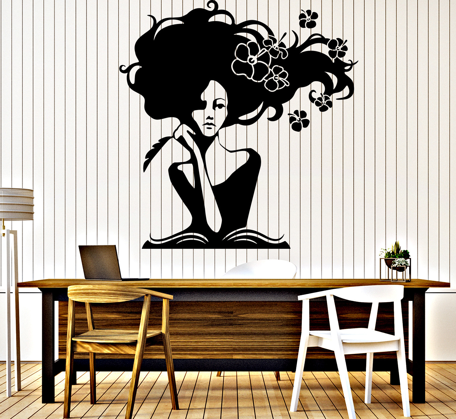 Wall Vinyl Decal Romantic Image Woman Writer Home Interior Decor n971