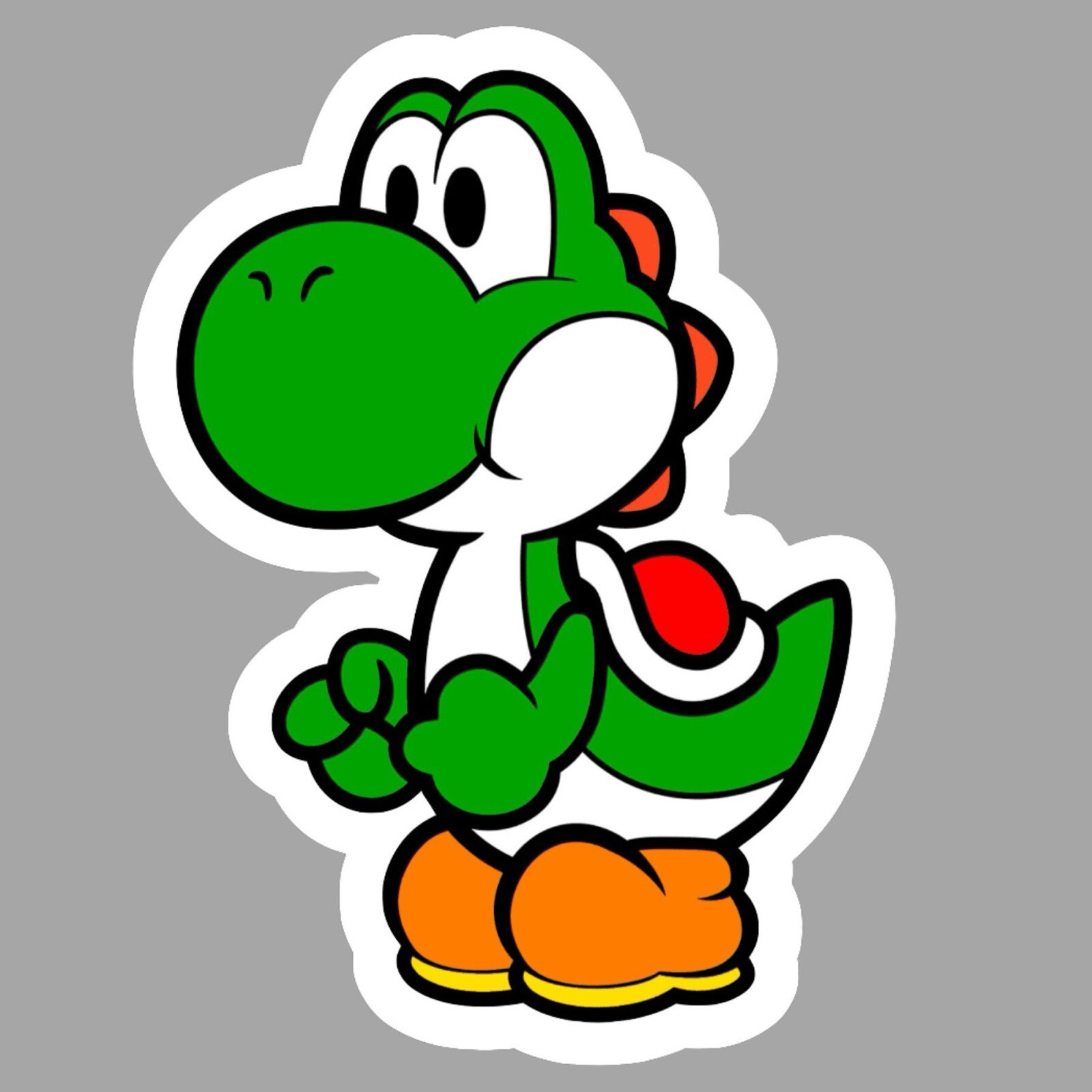 Green Yoshi, Super Mario, Nintendo, Fun Adorable Glossy Vinyl sticker, Decal