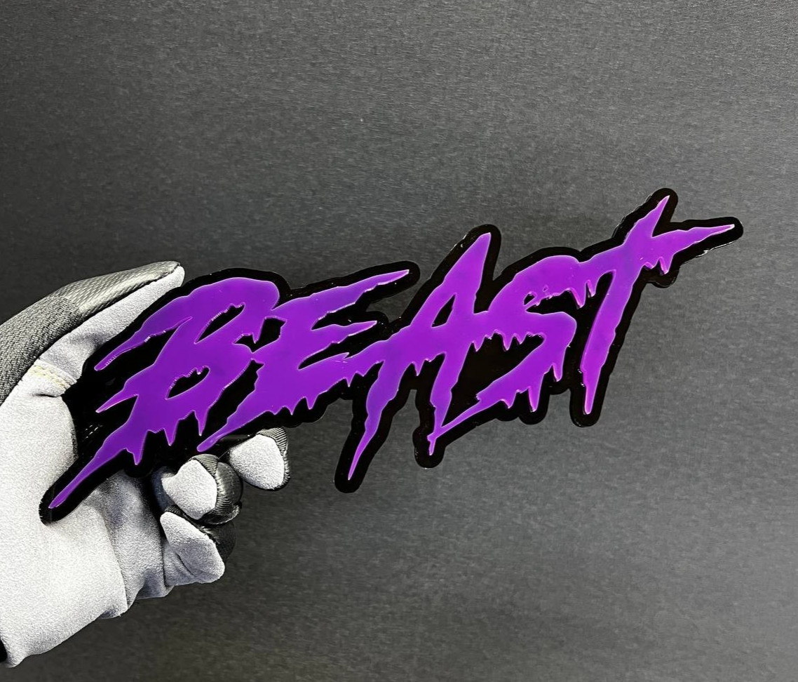 1PC BEAST Custom 3D Text Car Badge Fender Emblem Tailgate Toolbox Decal