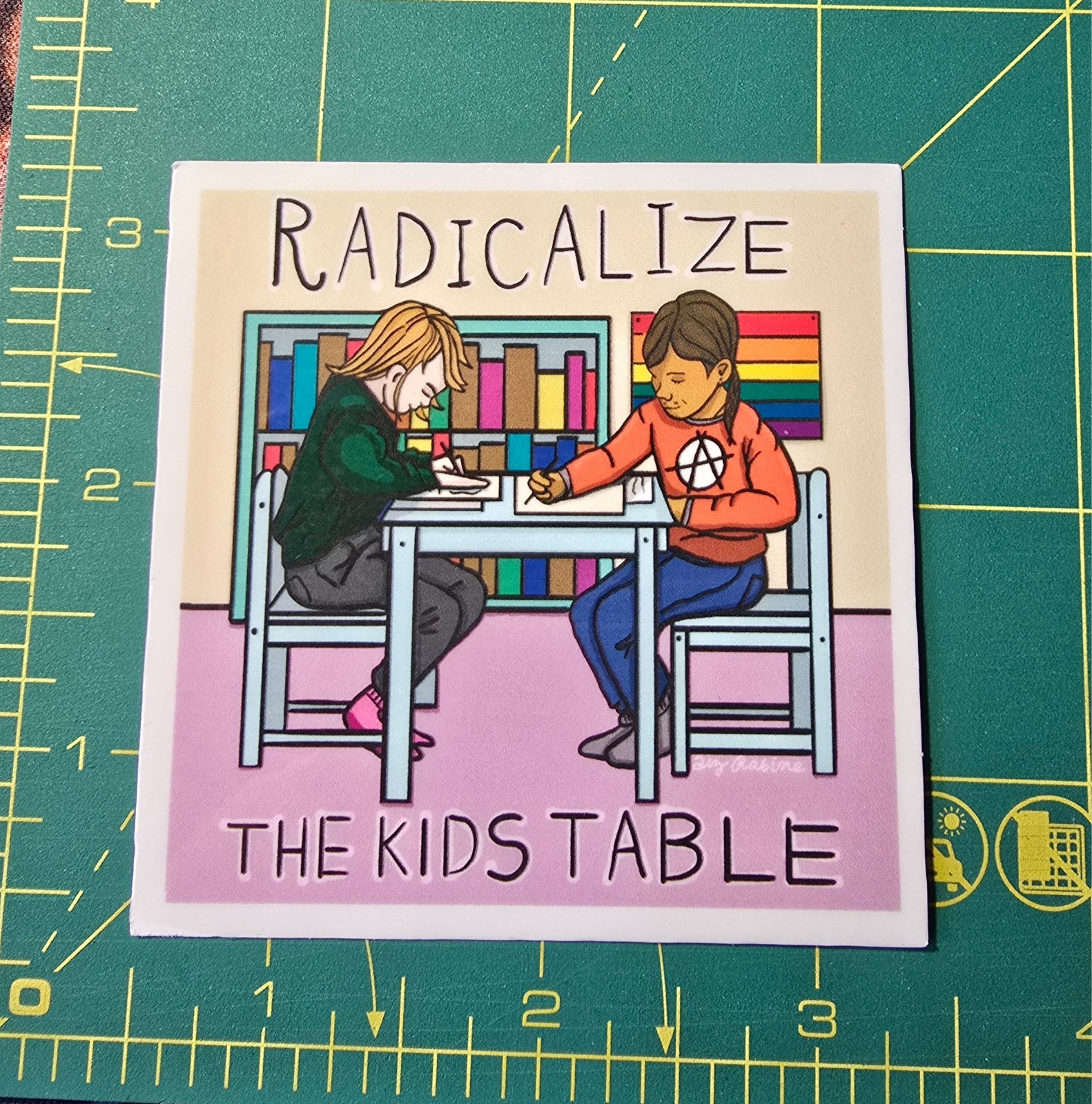 Radicalize the Kids Table Vinyl Sticker Waterproof Decal Protest Riot