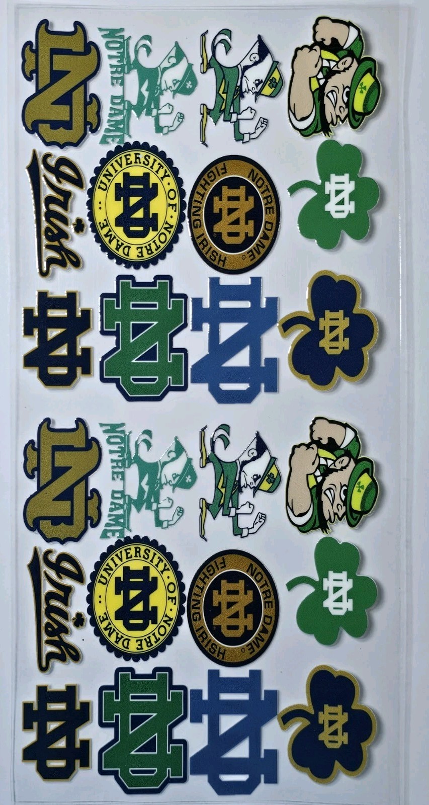 Notre Dame Football Transfer Sticker Wrap Tumbler UVDTF BUY 10 GET COMBINED SHIP