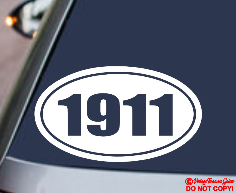 1911 Vinyl Decal Sticker Car Window Gun Ammo Rifle Case Safe Storage Box Label