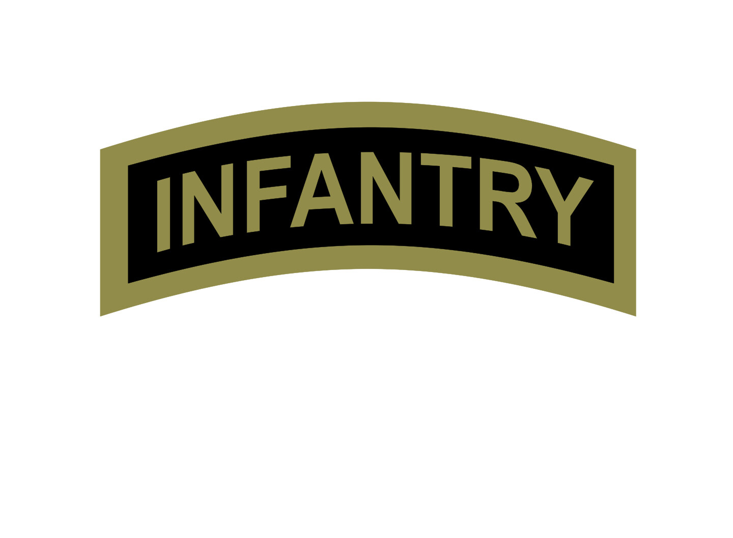 INFANTRY Tab Car Vinyl Window Decal/Sticker Olive/Black