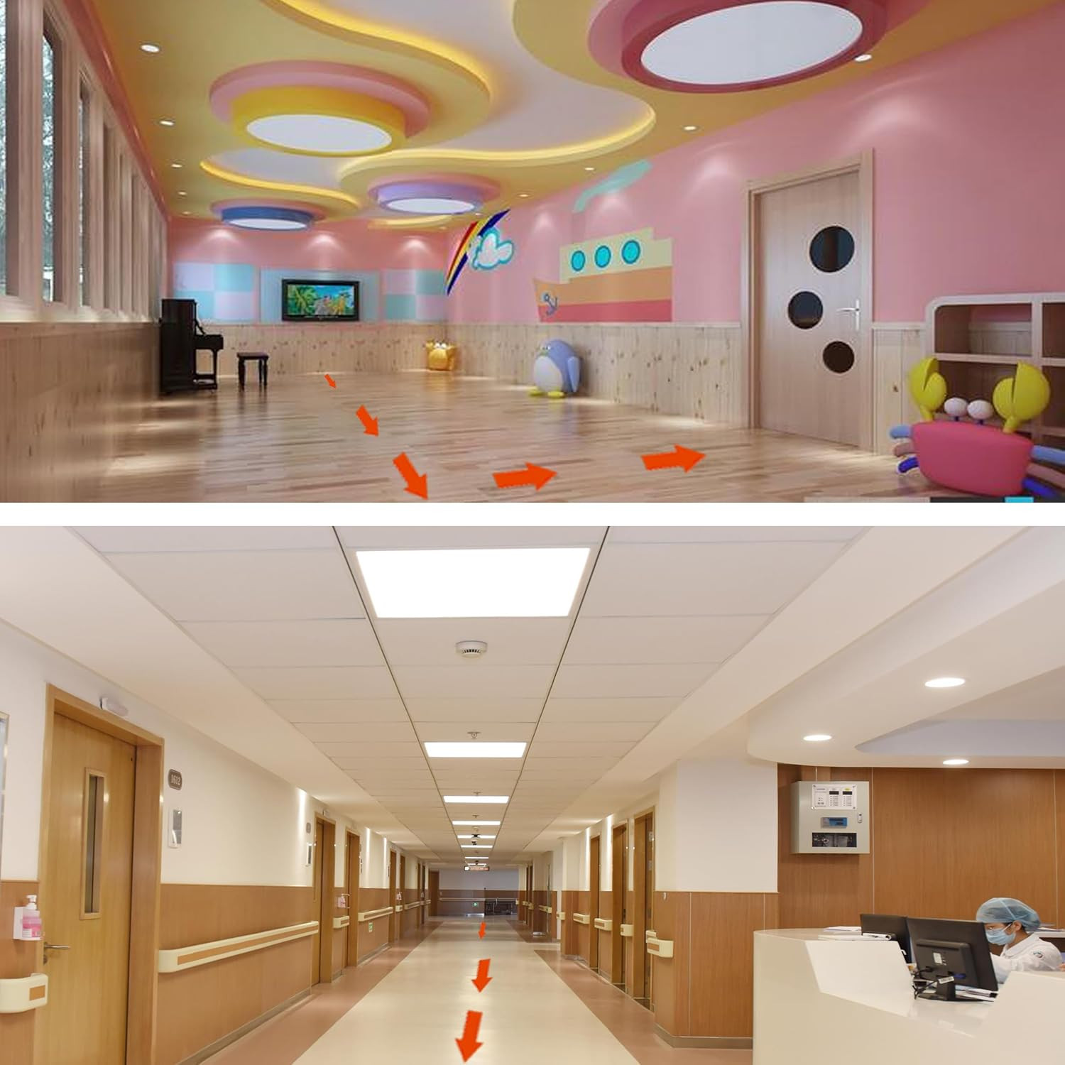 8 x 4 in (10 X 20 CM) Arrow Floor Sticker, PVC Removable Self-Adhesive Arrow Sig