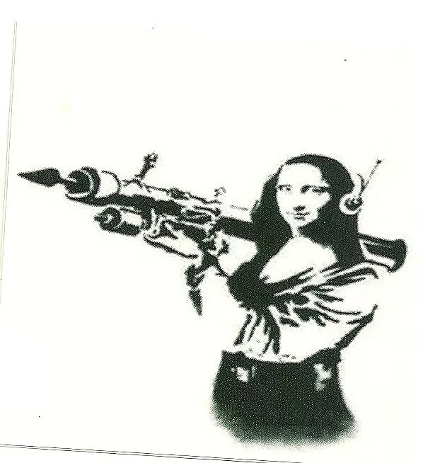 MONA LISA BAZOOKA BANKSY STREET ART VINYL DECAL STICKER