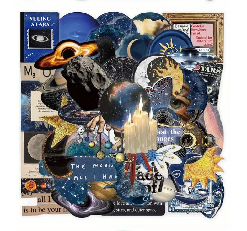 Space Themed Vinyl Stickers – Select A Sticker – BUY2GET8FREE!