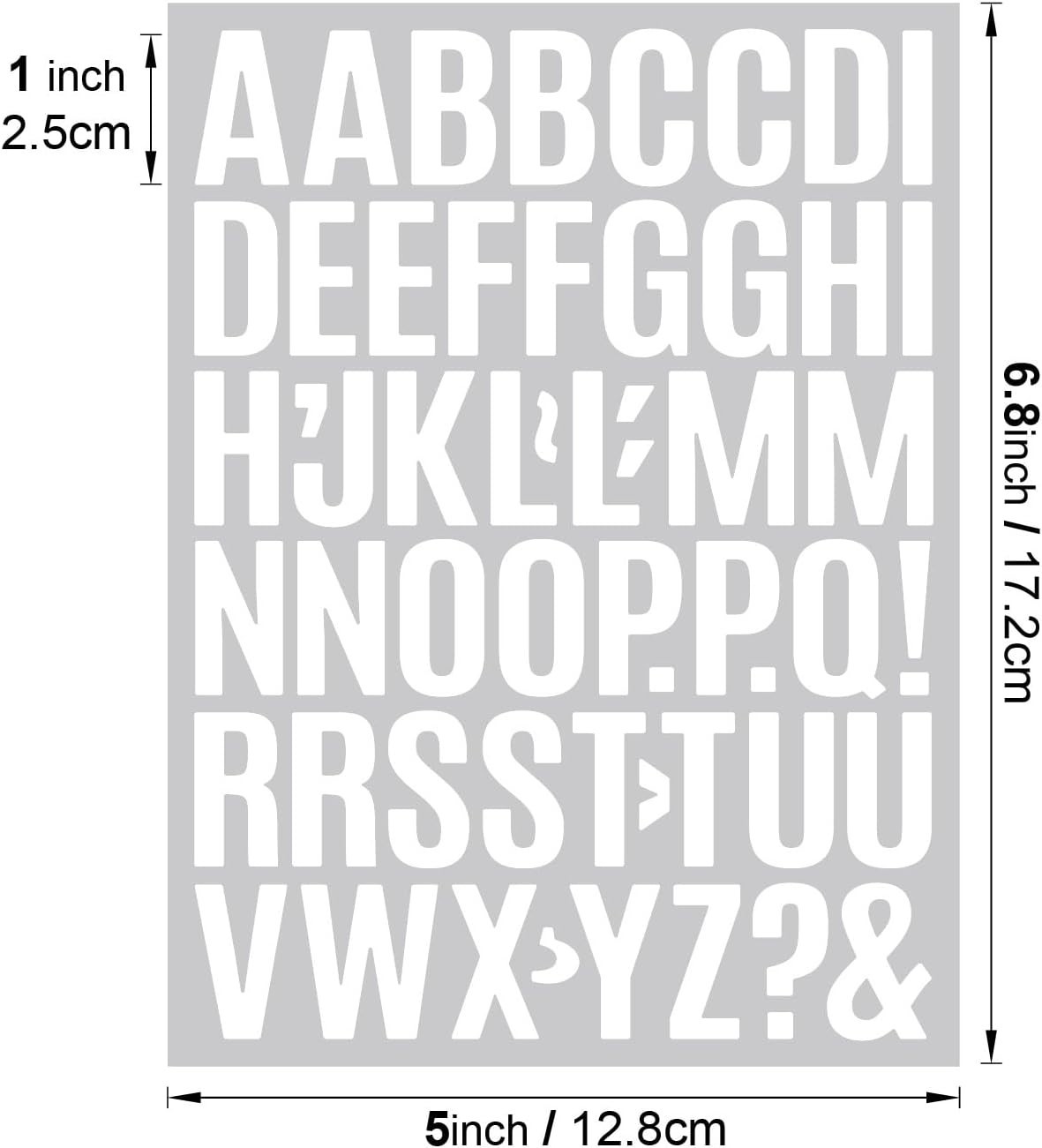 Self-Adhesive 1-Inch White Vinyl Letters – Ideal for Home Signs & DIY Projects