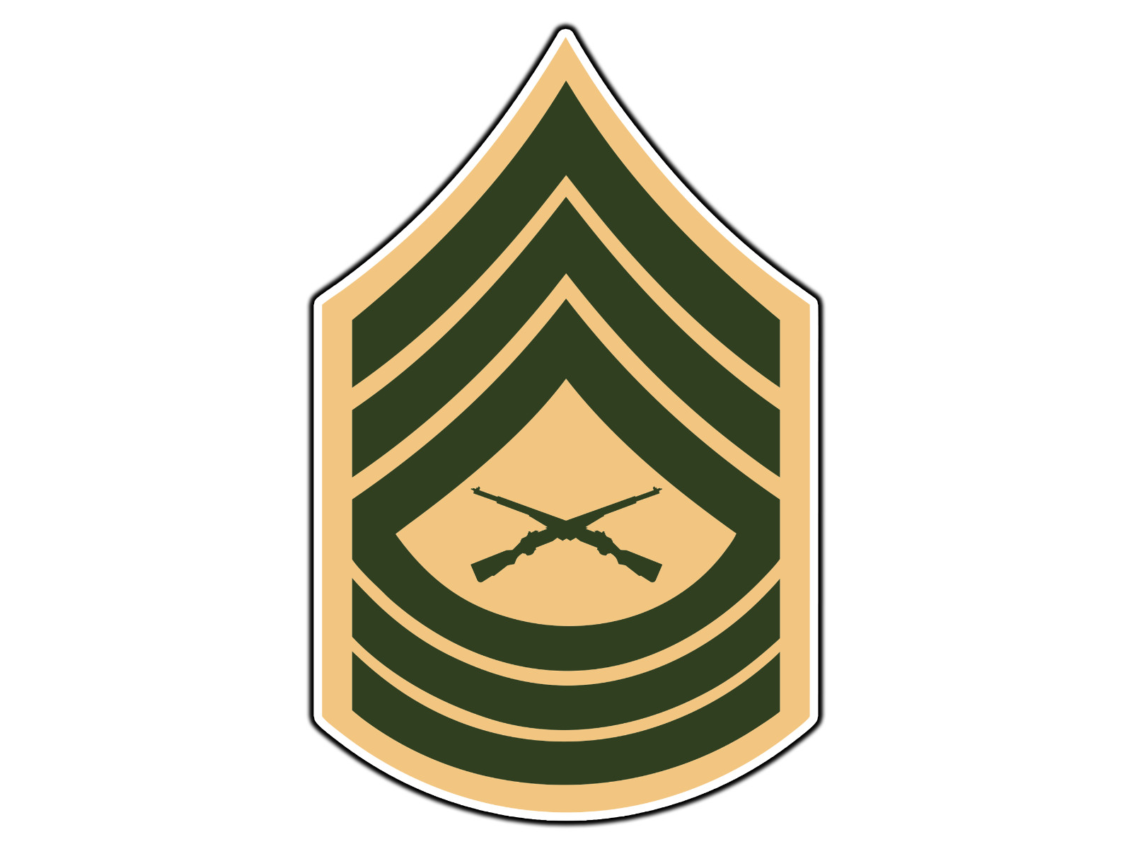E8 Master Sergeant Tan & Green Waterproof Vinyl Sticker Decal Die-Cut
