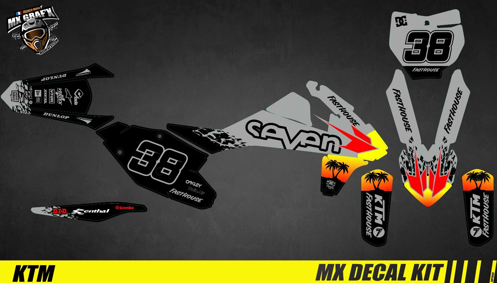 Decal Kit for Ktm SX/SX-F – Grey
