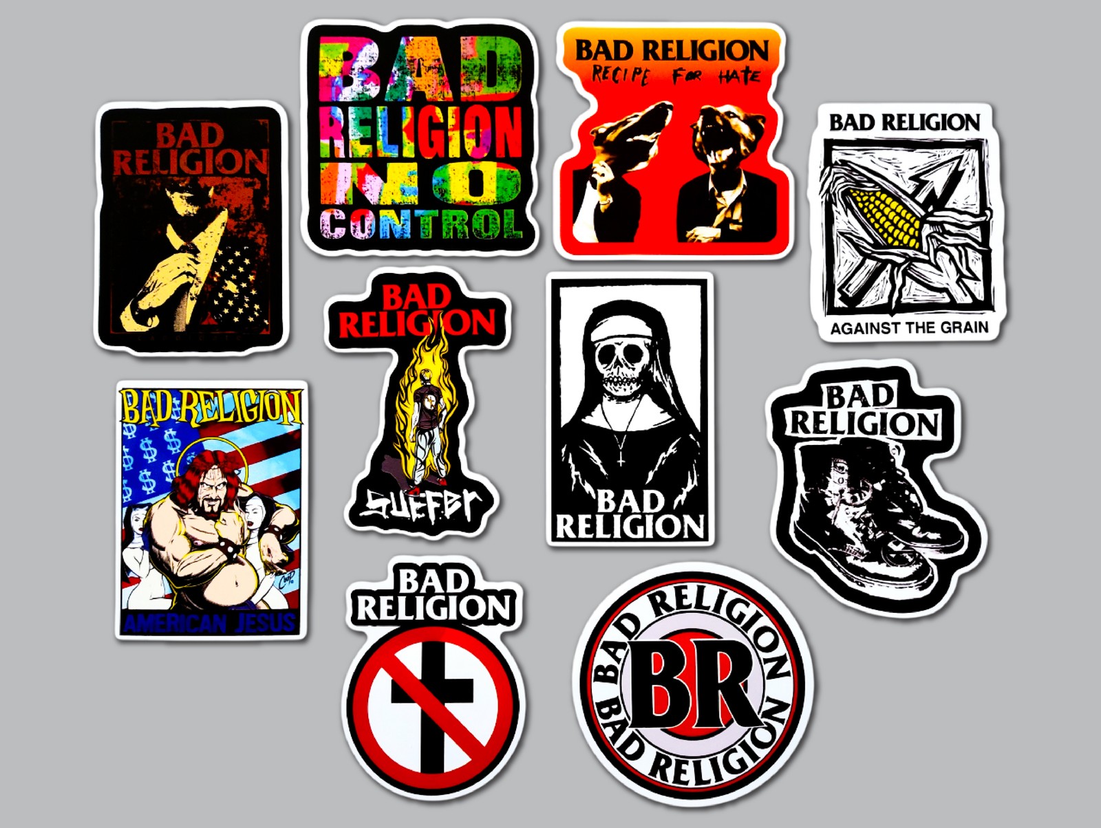 Bad Religion Vinyl Sticker Lot (10 Pack) punk dead kennedys nofx rancid hardcore
