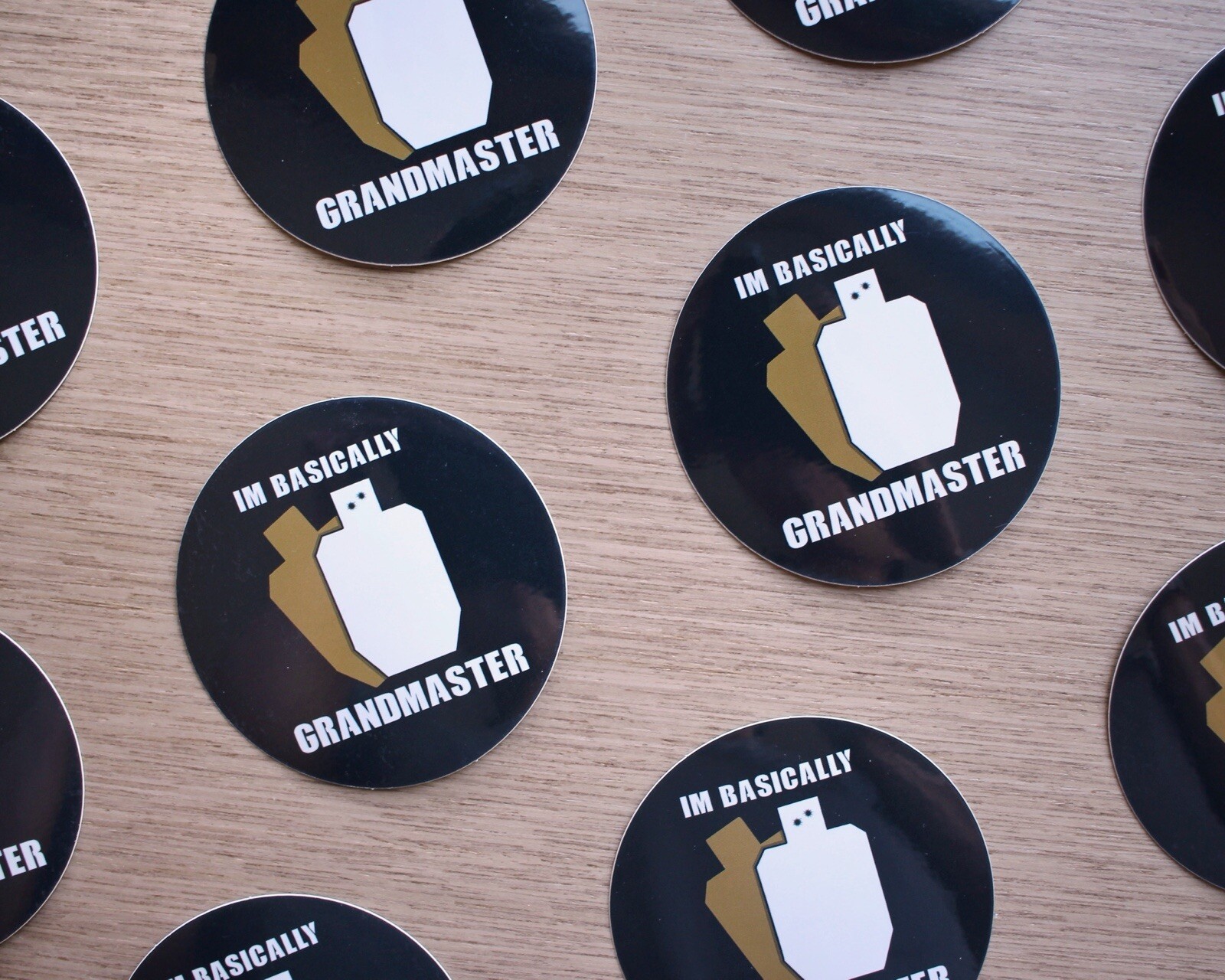 I’m Basically Grandmaster USPSA Funny Competition Shooting Target Sticker Decal
