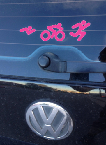 TRI Triathlon Marathon Graphic Swim Bike Run Sticker Decal Iron Window 70.3 140.