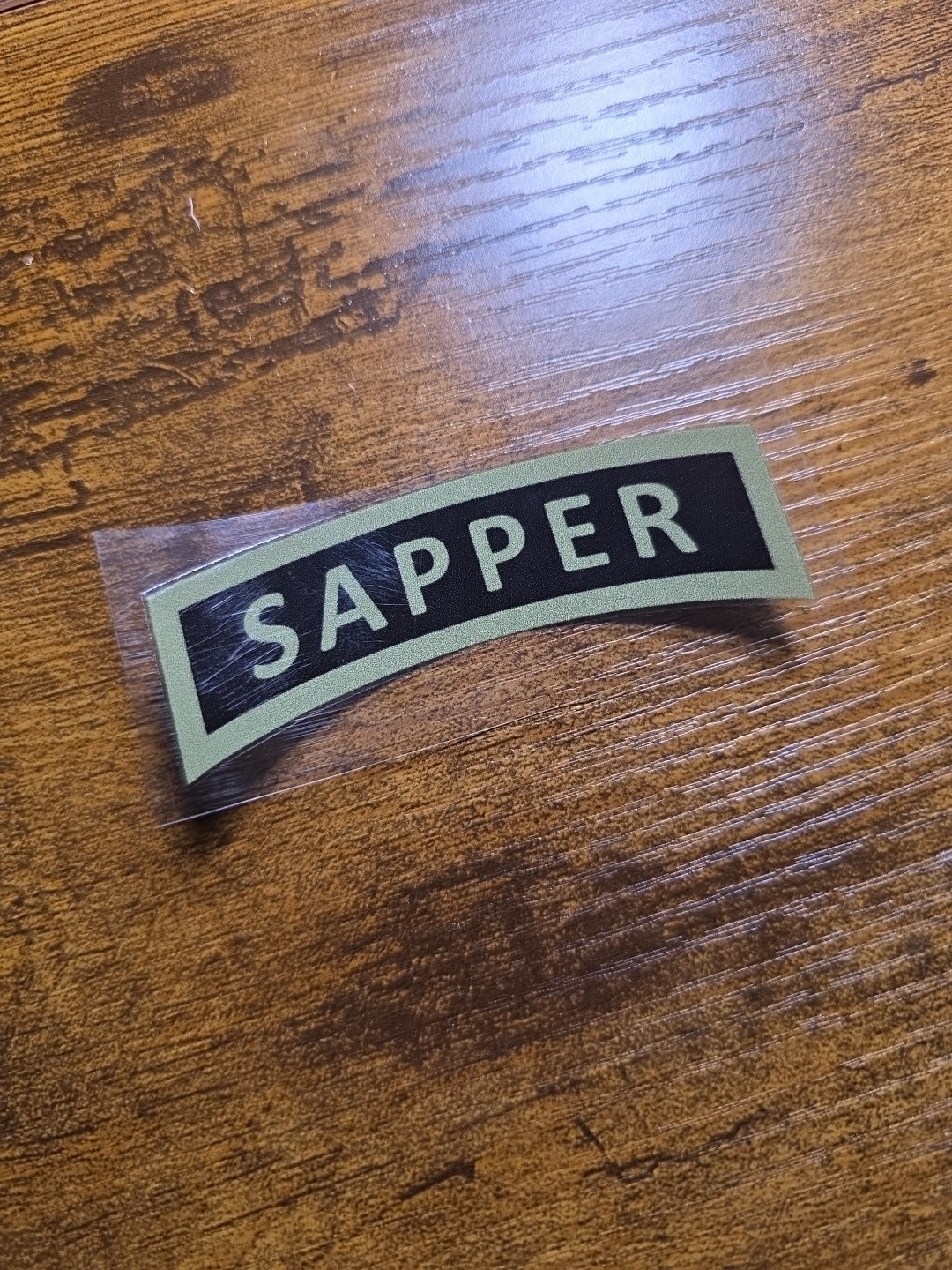 Sapper Tab Subdued 3in UV DTF Decal Waterproof Made In USA