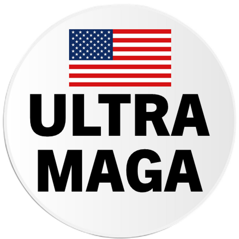 Ultra MAGA – 10 Pack Circle Stickers 3" x 3" – Donald Trump Patriot USA