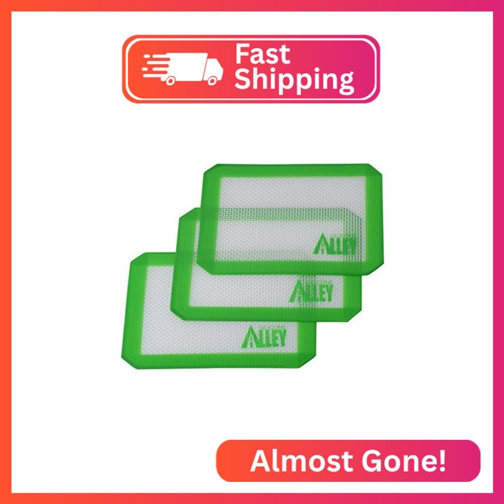 Silicone Alley, 3 Non-stick Silicone Mat Pad, Small Rectangle 5 X 4 Inch, Green