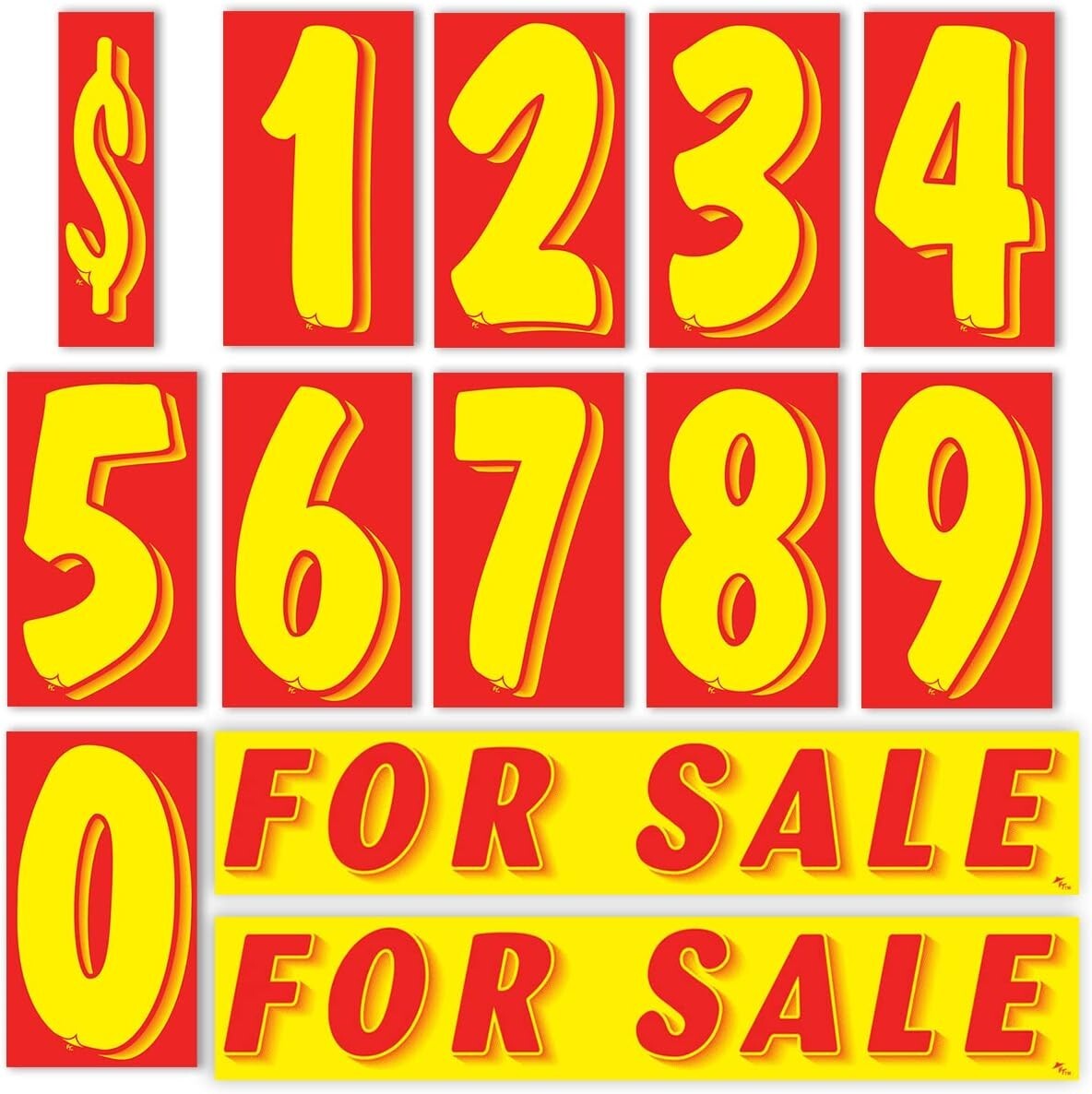 Vinyl Number and For Sale Slogans Decals Car Lot Windshield Pricing Stickers