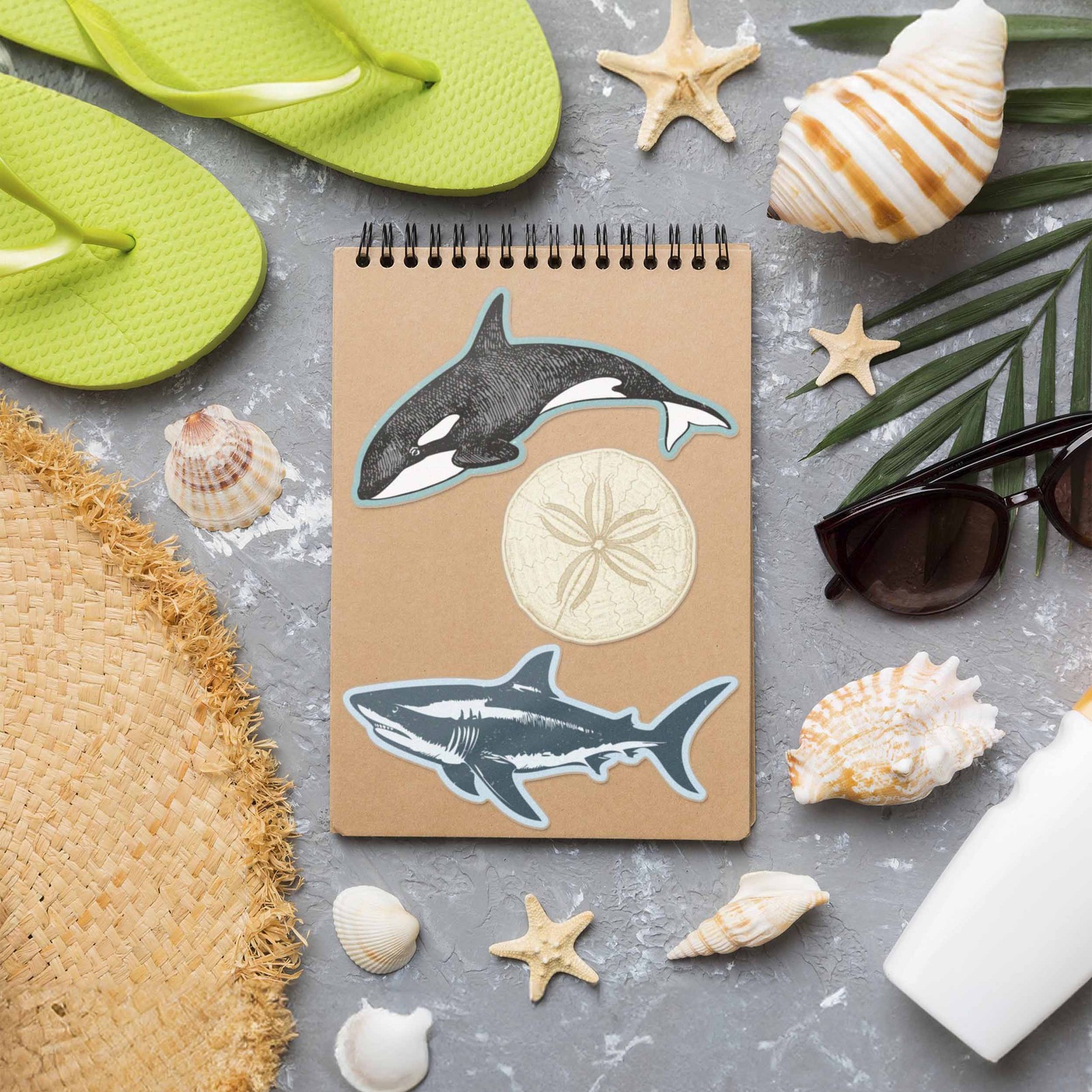 Shark Sticker – Cool Ocean Beach Decal for Laptop & Hydroflask Water Bottle