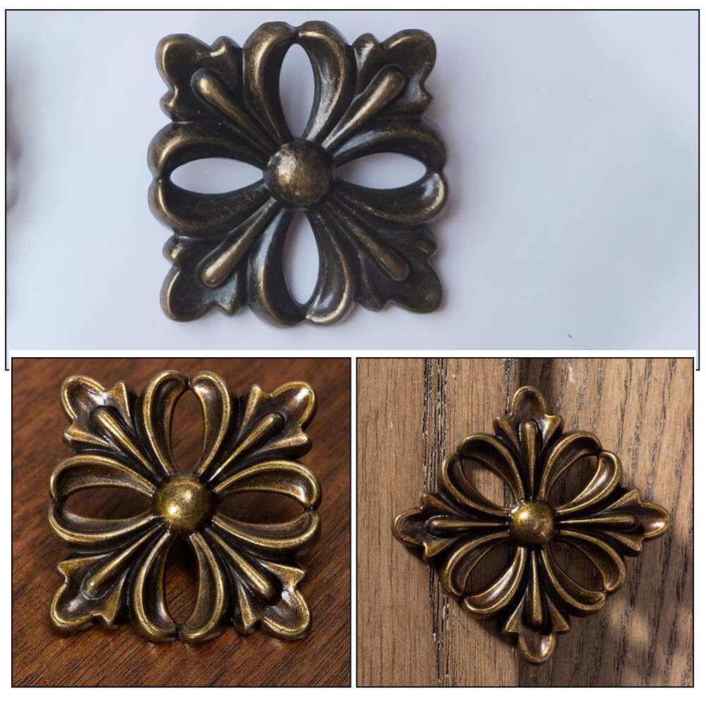 4Pcs Furniture Appliques Cabinet Door Zinc Alloy Appliques Furniture Decors