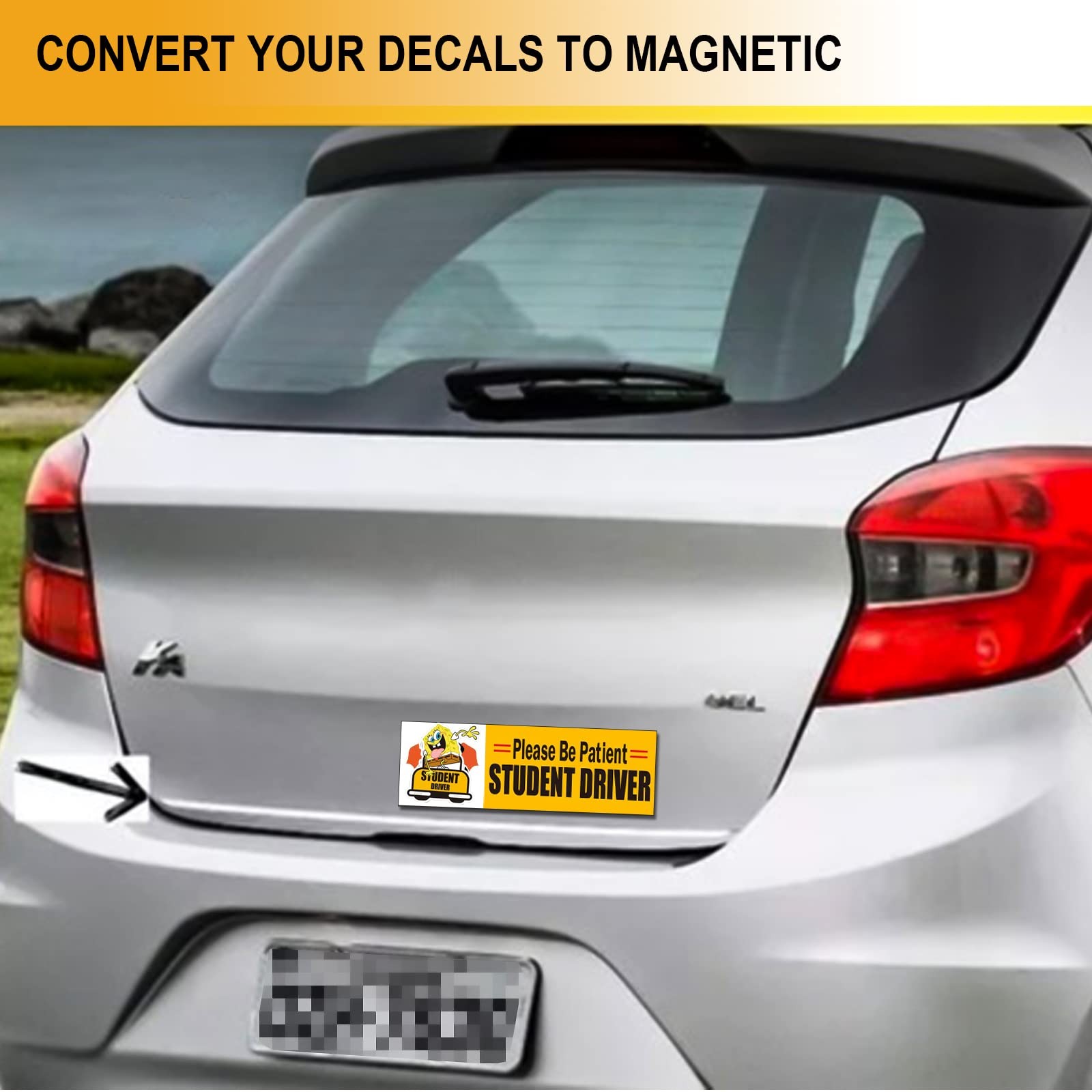 tonhui 4Pcs 12" X 4" Bumper Sticker Magnets, Flexible Magnetic 4PCS, White