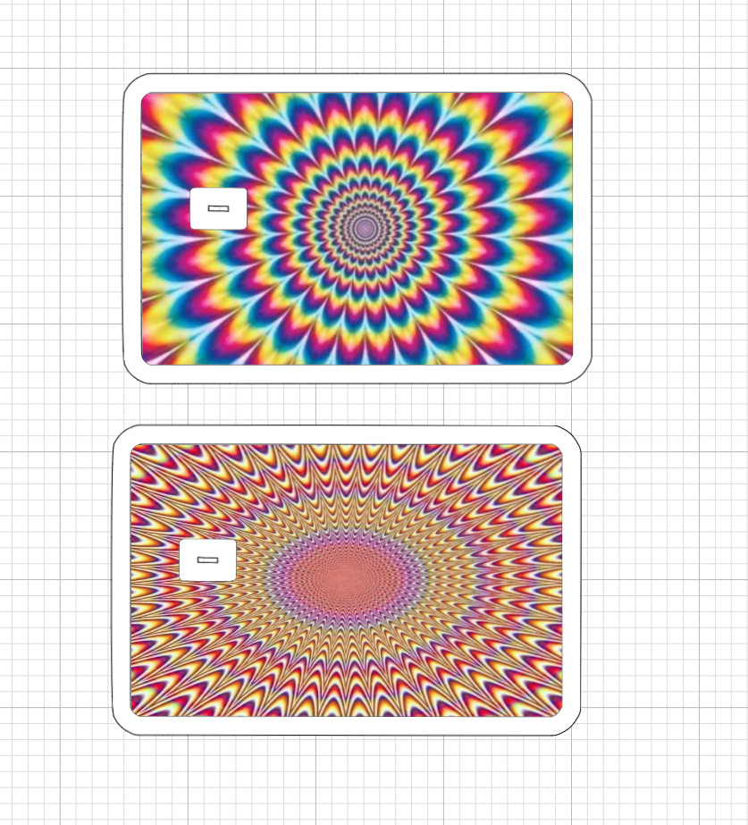 Optical Illusion Credit Debit Card Skin Holograph Sticker ATM Tye Dye Tie Die US