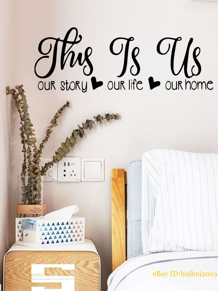 Slogan Graphic Wall Sticker This Is Us Adhesive Removable Wall Art Sticker 3D