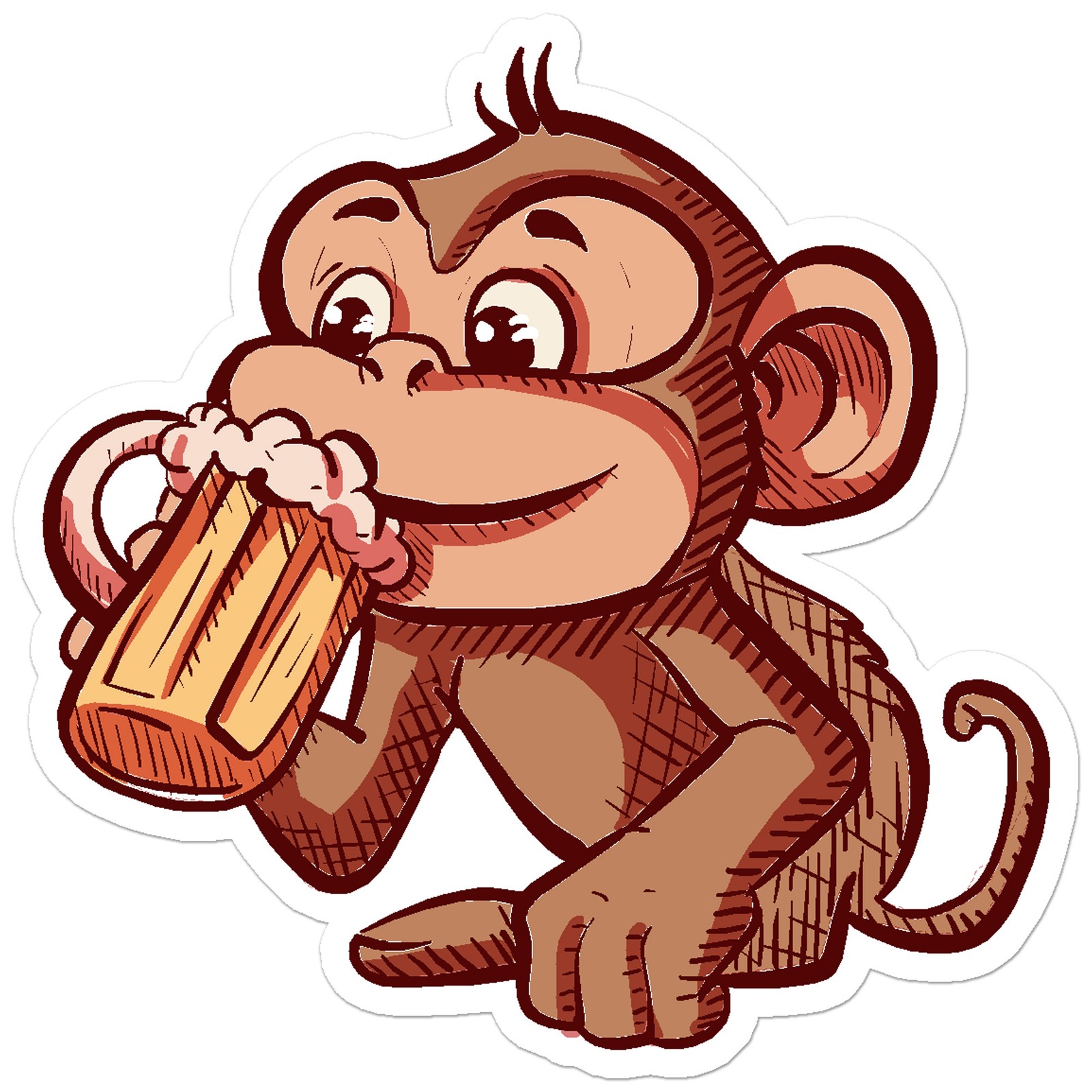 Monkey Chimp Beer – Vinyl Decal Sticker – Car Window Laptop – ebn11999